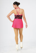 Mondor Signature #2606 Beaded Skating Dress - Shocking Coral