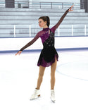 Jerry's Ready to Ship Split Jump #589 Beaded Skating Dress - Sangria