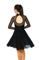 Solitaire High Neck Dance Unbeaded Skating Dress - Wine