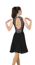 Solitaire Keyhole Dance Unbeaded Skating Dress - Black