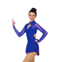 Solitaire Strappy Unbeaded Skating Dress - Royal Blue