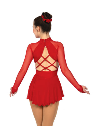 Solitaire Strappy Unbeaded Skating Dress - Red