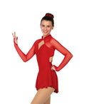 Solitaire Strappy Unbeaded Skating Dress - Red