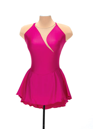 Solitaire Tapered Cut Unbeaded Skating Dress - Rose Pink