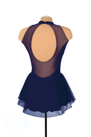 Solitaire Keyhole Skating Dress - Navy