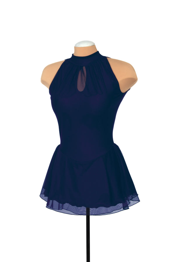 Solitaire Keyhole Skating Dress - Navy