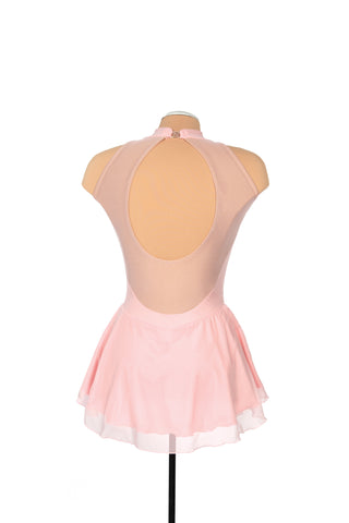 Solitaire Keyhole Skating Dress - Blush Pink