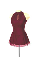 Solitaire Keyhole Skating Dress - Wine