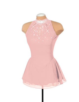 Solitaire Keyhole Skating Dress - Blush Pink