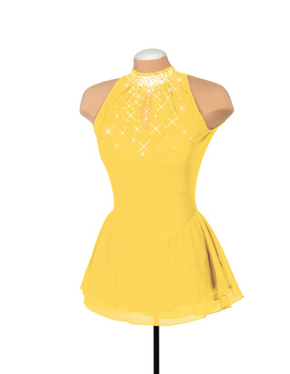Solitaire Keyhole Skating Dress - Yellow