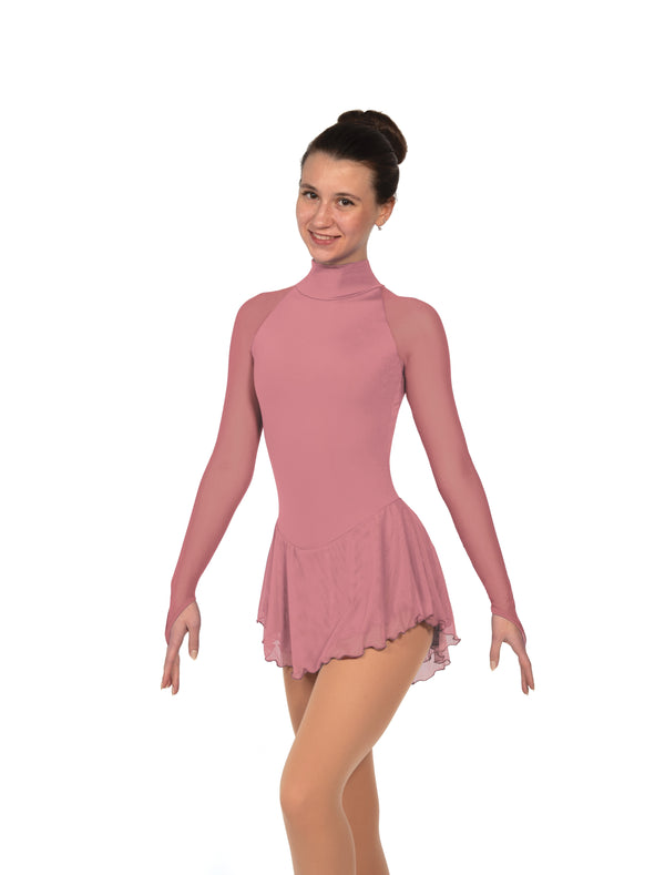 Solitaire Classic High Neck Skating Dress - Tea Rose