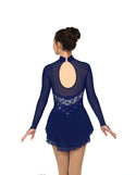 Solitaire Classic High Neck Skating Dress - Navy Blue