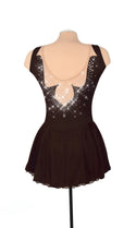 Solitaire Fancy Cutwork Beaded Skating Dress - Black