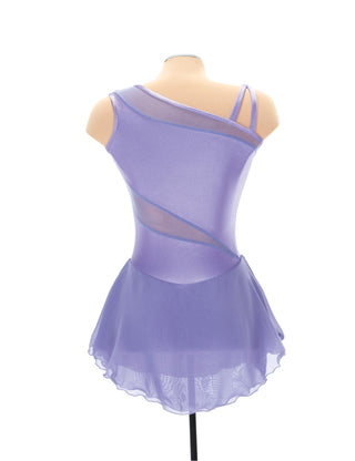 Solitaire Mesh Inset Unbeaded Skating Dress - Lilac