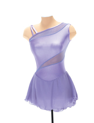 Solitaire Mesh Inset Unbeaded Skating Dress - Lilac