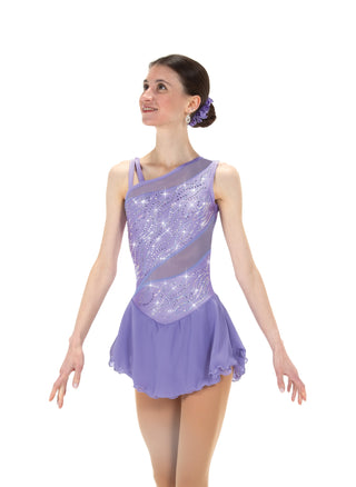 Solitaire Mesh Inset Beaded Skating Dress - Lilac