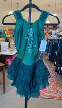 Jerry's Ready to Ship Swan Rose #64 Beaded Skating Dress - Green