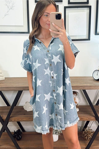 Ready to Ship Stars Denim Dress