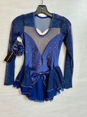 Jerry's Ready to Ship Crystal Kisses #614 Beaded Skating Dress - Navy