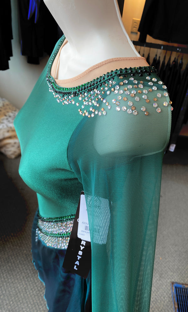 Jerry's Ready to Ship Emerald #200 Beaded Skating Dress