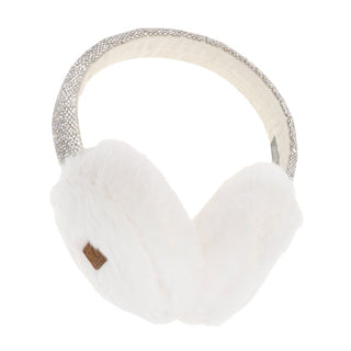 CC Beanie Ready to Ship Rhinestone Earmuffs - White