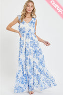 Ready to Ship Blue Floral Curvy Dress