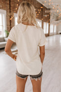 Ready to Ship Cream V-Neck Top