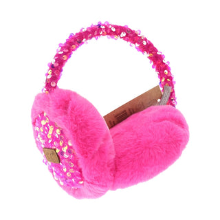 CC Beanie Ready to Ship Sequin Earmuffs - Pink