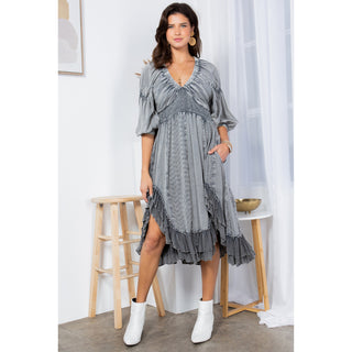 Ready to Ship Grey Hi Lo Dress