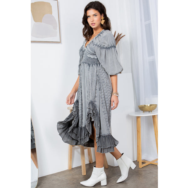 Ready to Ship Grey Hi Lo Dress