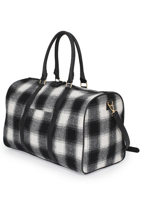 Ready to Ship Buffalo Plaid Duffle Bag