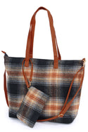 Ready to Ship Buffalo Plaid Tote Bag - Black