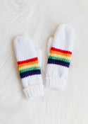 Rainbow Stripe Knit Mittens