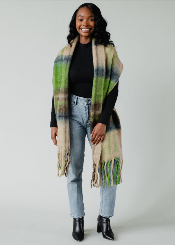 Ready to Ship Plaid Scarf - Green