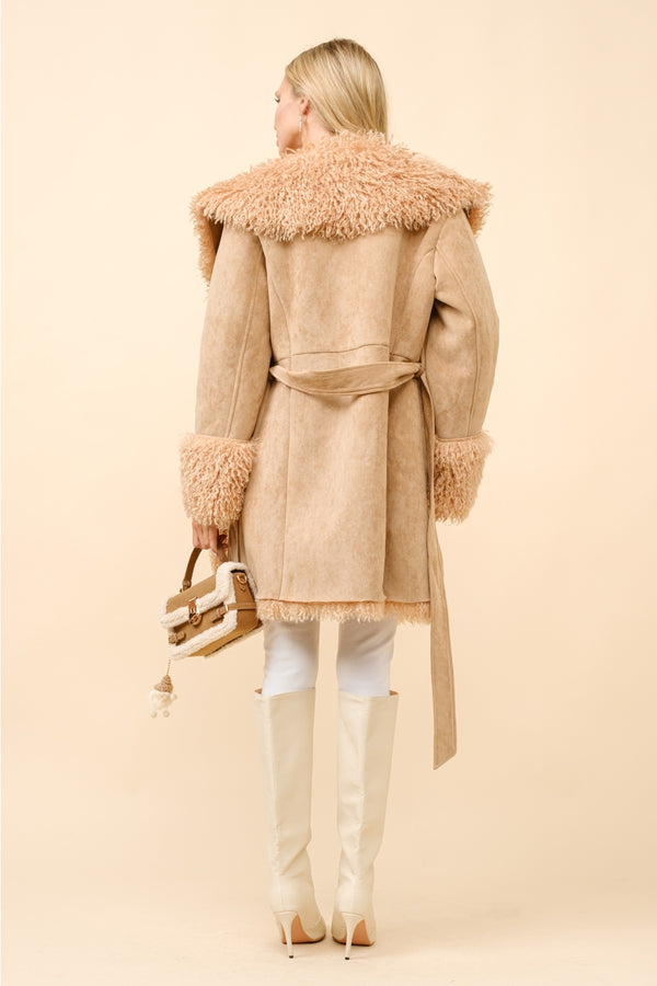 Ready to Ship Faux Fur Belted Coat