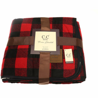 Buffalo Plaid Sherpa Throw Blanket - Black/Red