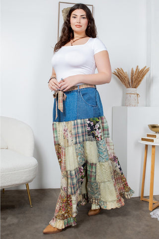 Ready to Ship Patchwork Curvy Skirt