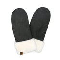 CC Beanie Ready to Ship Faux Suede Mittens - Black