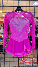 Solitaire Ready to Ship Sweetheart Super Beaded Skating Dress - Bright Pink