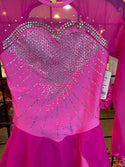 Solitaire Ready to Ship Sweetheart Super Beaded Skating Dress - Bright Pink