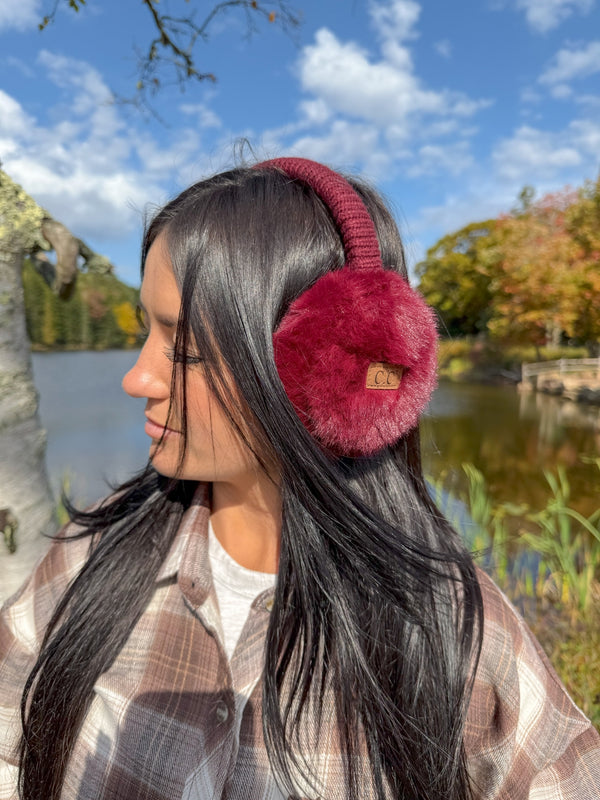 CC Beanie Ready to Ship Faux Mink Earmuffs - Camel