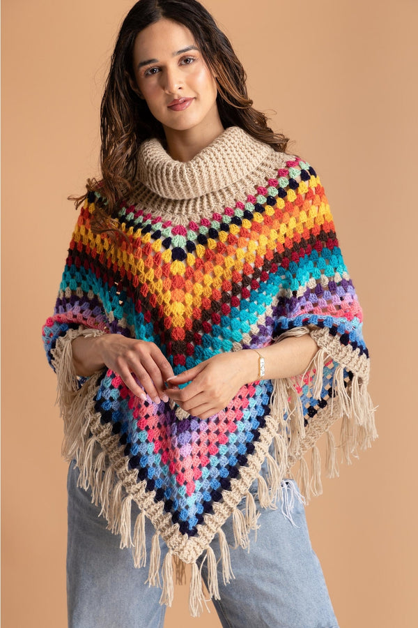 Saachi Ready to Ship Crochet Poncho