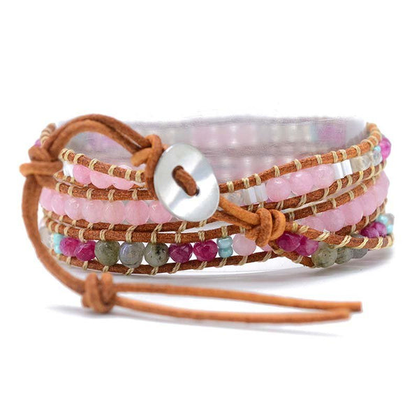 Ready to Ship Rose Quartz Wrap Bracelet