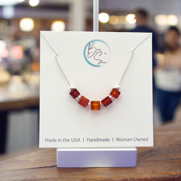 Ready to Ship Carnelian & Sterling Necklace