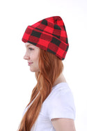 CC Beanie Ready Ship Red Buffalo Plaid Beanie