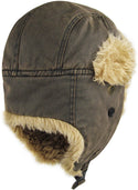 Ready to Ship Dark Brown Canvas Trapper Hat