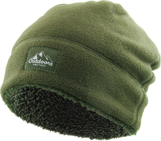 Ready to Ship Fleece & Sherpa Beanie - Olive