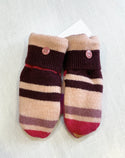 Made Again Upcycled Sweater Mittens - Brown Stripe