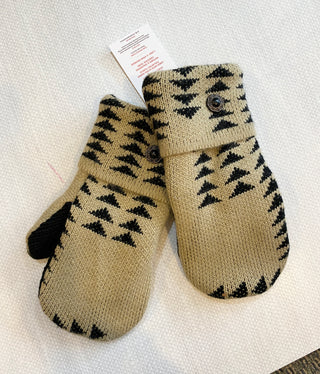 Made Again Upcycled Sweater Mittens - Tan