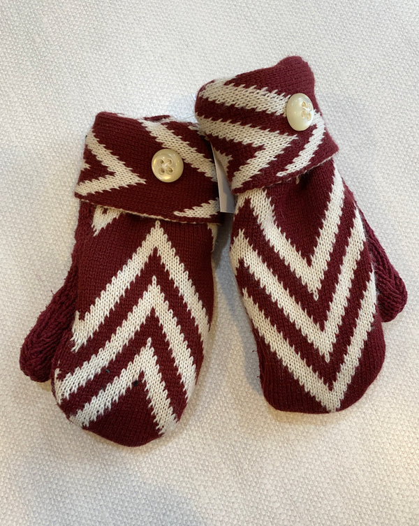 Made Again Upcycled Sweater Mittens - Burgundy